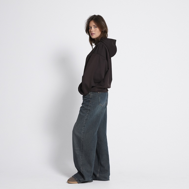 Boxy scuba hoodie "Aira" Brown